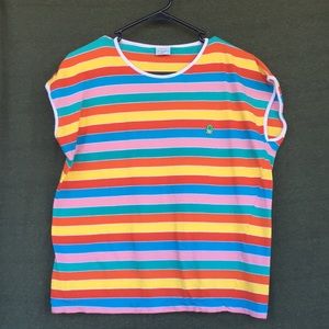 Women’s colorful Striped Benetton Shirt Size L